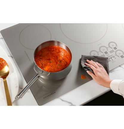 Monogram ZHU36RSTSS 36" Induction Cooktop with Precision Temperature Control - Silver