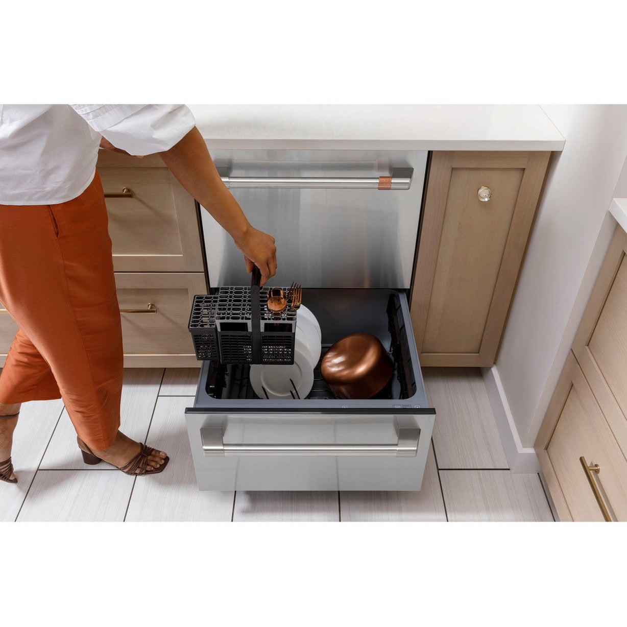 Cafe CDD420P2TS1 24" Double Drawer Dishwasher in Stainless Steel