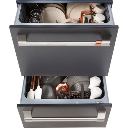 Cafe CDD420P3TD1 24" Double Drawer Dishwasher in Matte Black
