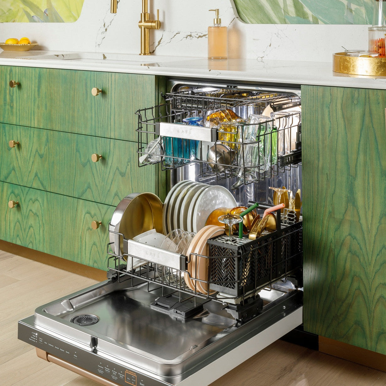 Cafe CDP888M5VS5 24" CustomFit Smart Built-In Dishwasher in Platinum Glass