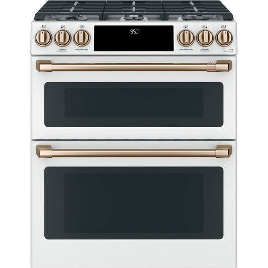 Cafe C2S950P4MW2 30" Smart Slide-In Dual Fuel Double Oven Range