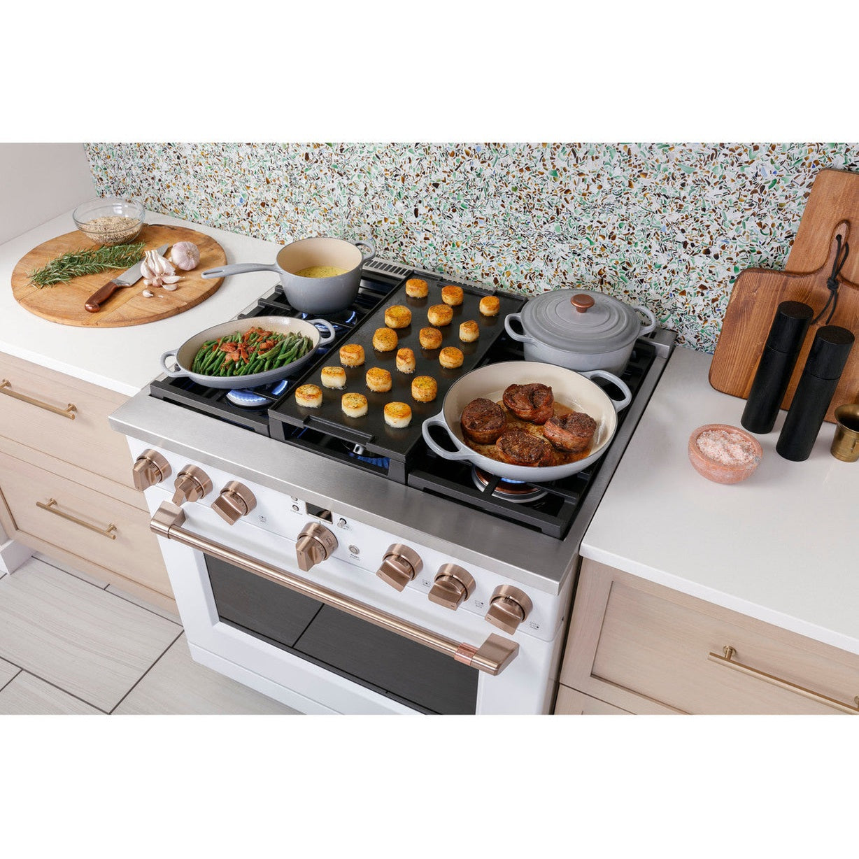 Cafe C2Y366P4TW2 36" Smart Dual-Fuel Commercial-Style Range