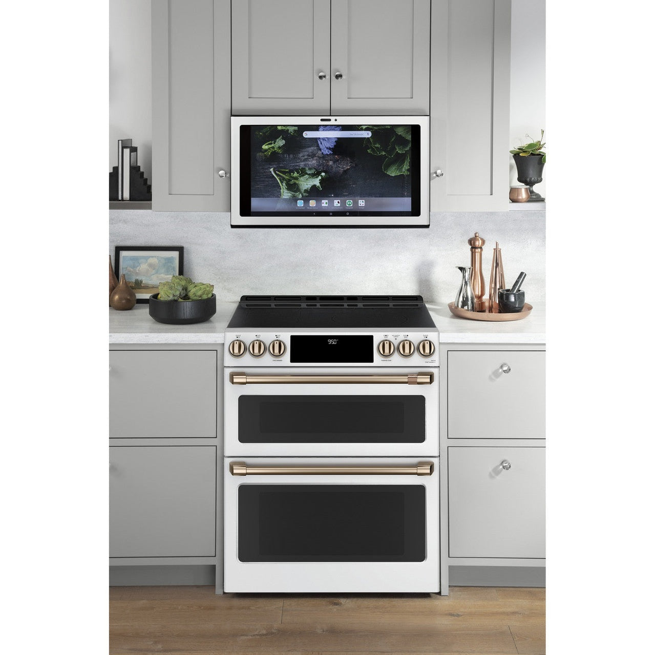 Cafe CES750P4MW2 30" Smart Slide-In Radiant and Convection Double-Oven Range