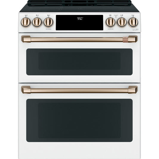 Cafe CES750P4MW2 30" Smart Slide-In Radiant and Convection Double-Oven Range