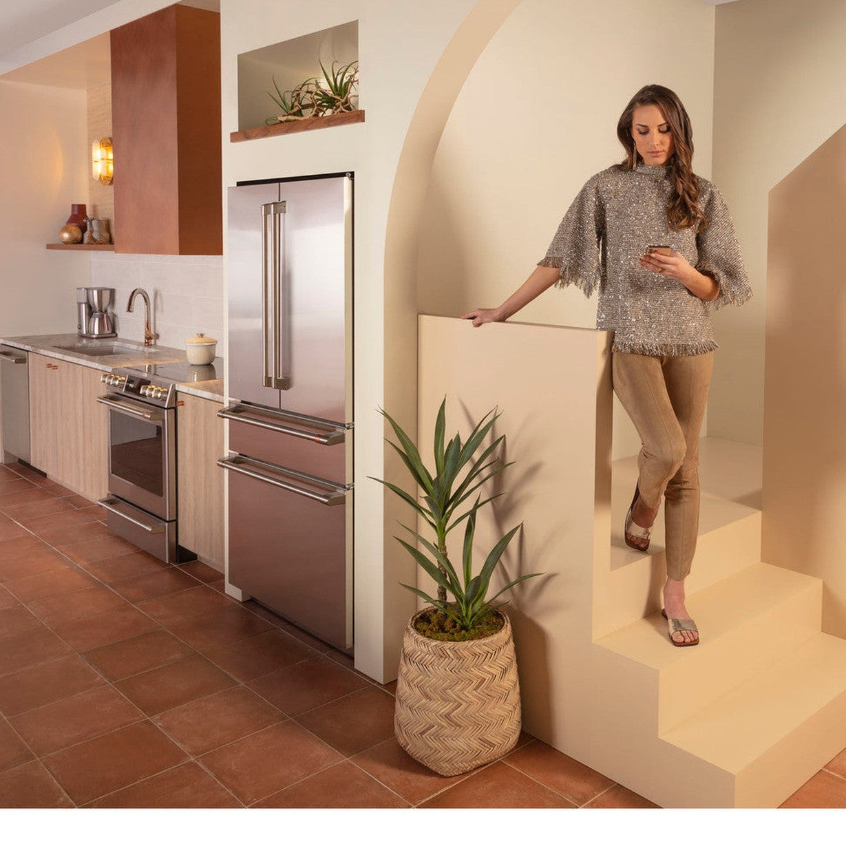 Café CJE23DP2WS1 23.2 Cu. Ft. 4-Door Counter Depth French Door Refrigerator