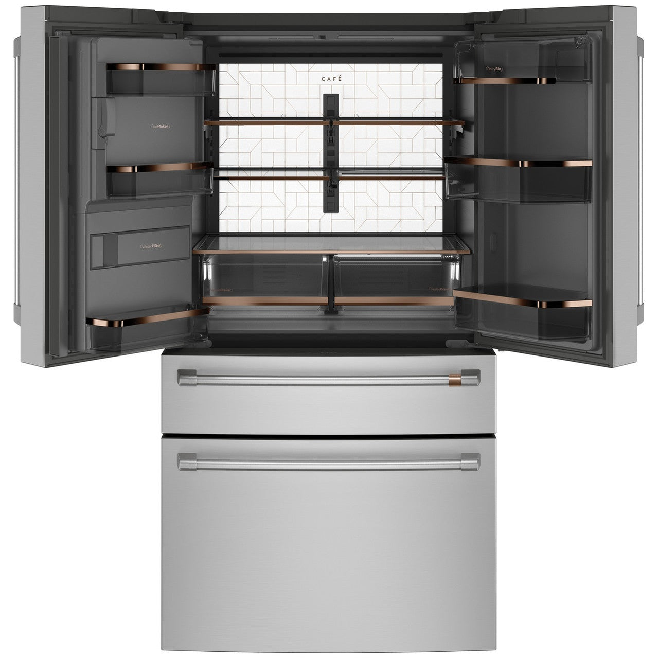 Café CXE22DP2PS1 22.3 Cu. Ft. Smart Counter-Depth 4-Door French Door Refrigerator