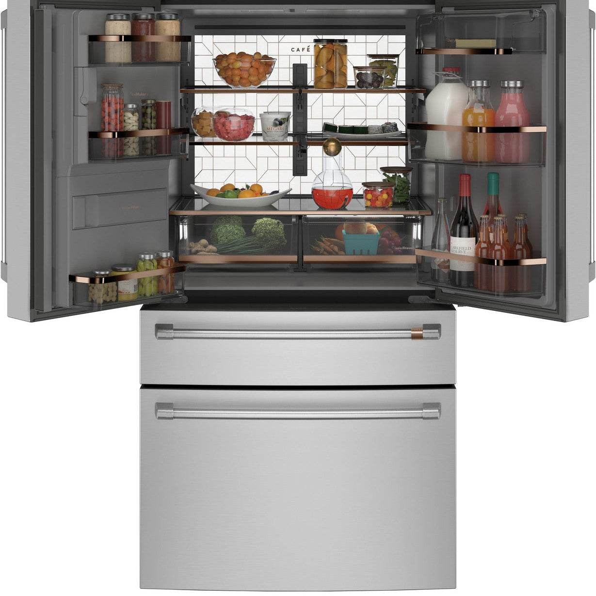 Café CXE22DP2PS1 22.3 Cu. Ft. Smart Counter-Depth 4-Door French Door Refrigerator