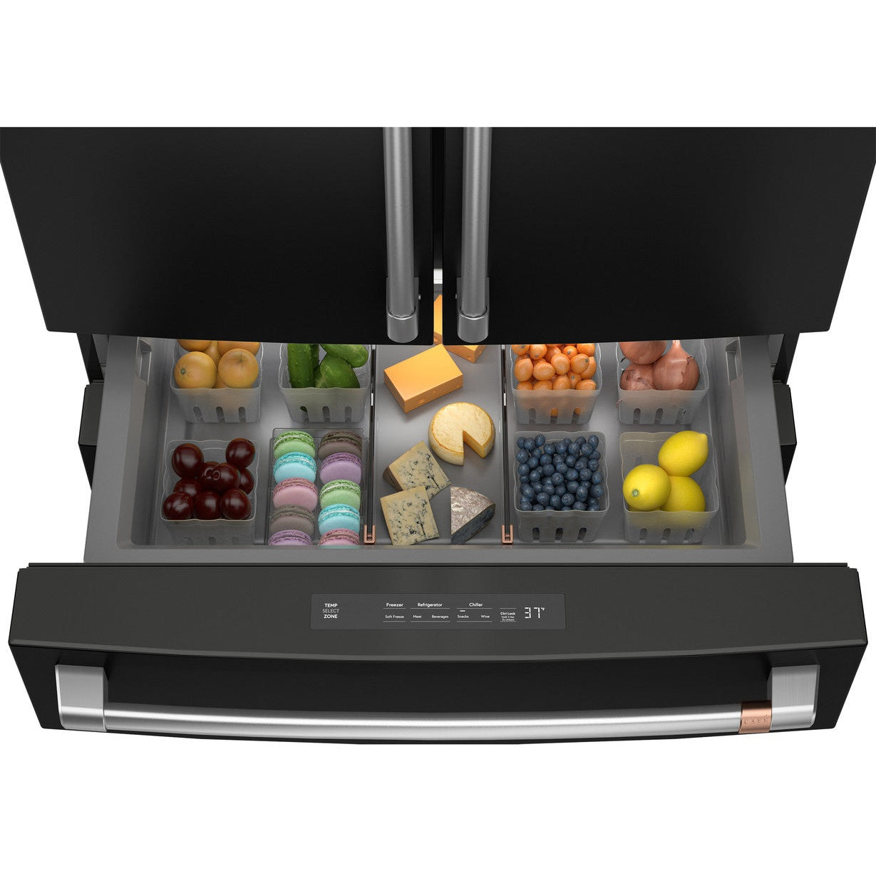 Café CXE22DP3PD1 22.3 Cu. Ft. Smart Counter-Depth 4-Door French Door Refrigerator