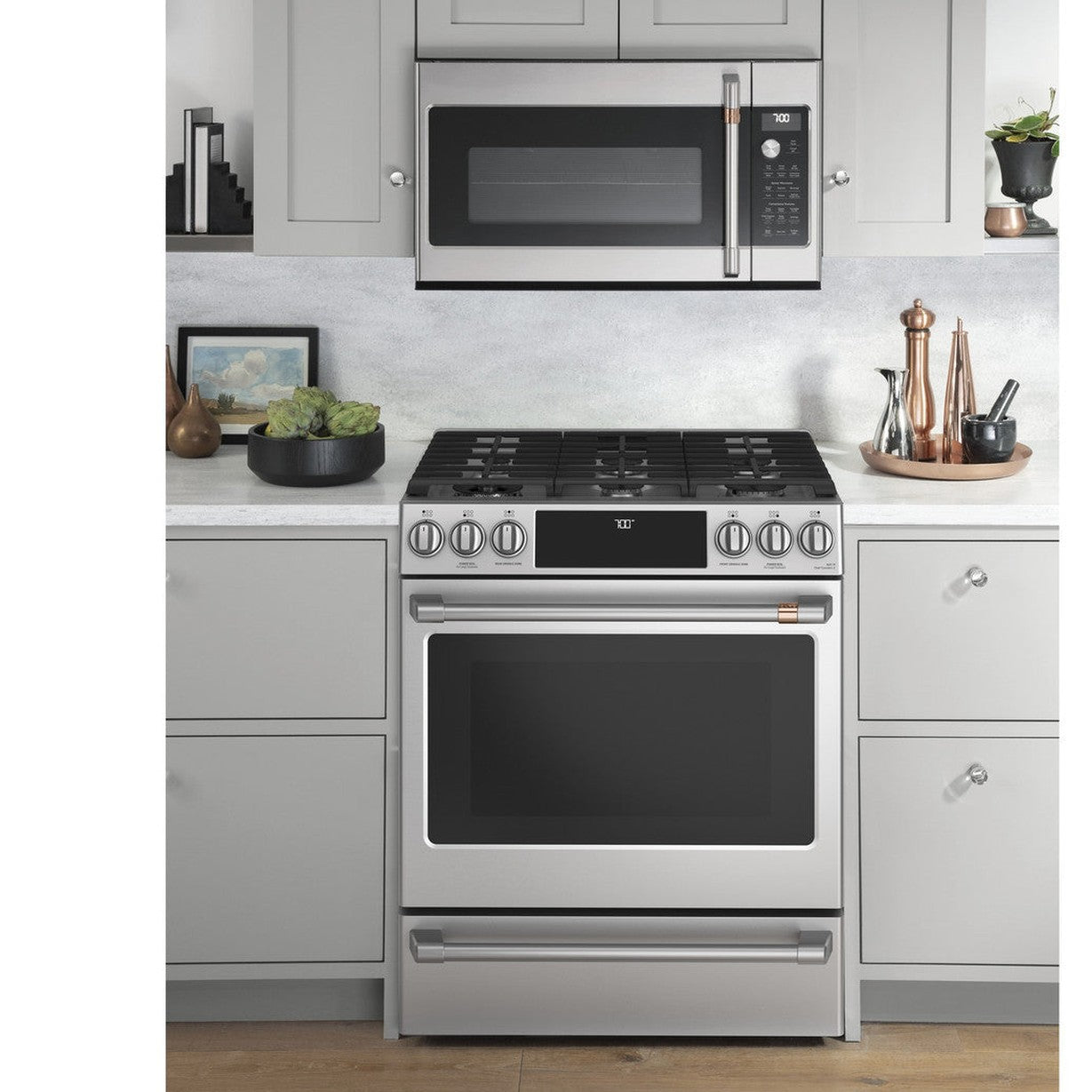 Cafe CGS700P2MS1 30" Smart Slide-In Gas Range with Convection Oven