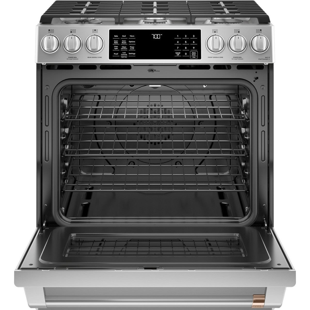 Cafe CGS700P2MS1 30" Smart Slide-In Gas Range with Convection Oven