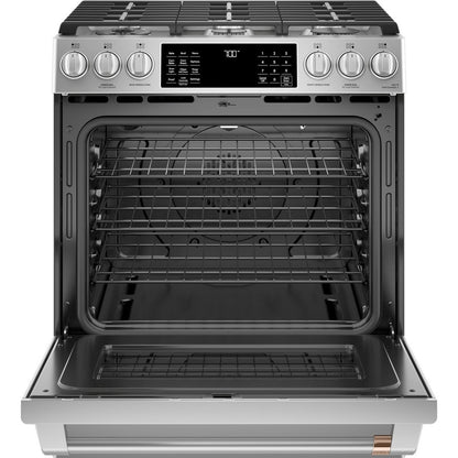 Cafe CGS700P2MS1 30" Smart Slide-In Gas Range with Convection Oven