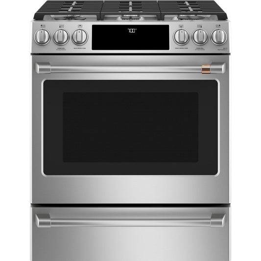 Cafe CGS700P2MS1 30" Smart Slide-In Gas Range with Convection Oven