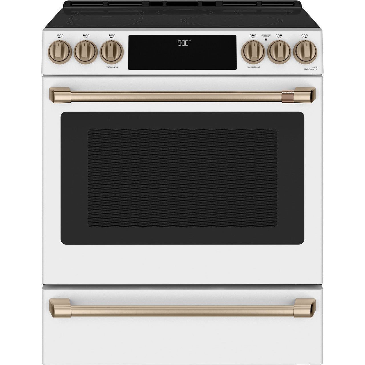 Cafe CHS900P4MW2 30" Smart Slide-In Induction and Convection Range with Warming Drawer