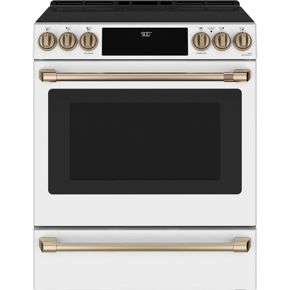 Cafe CHS900P4MW2 30" Smart Slide-In Induction and Convection Range with Warming Drawer