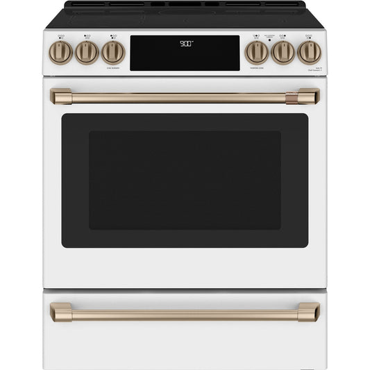 Cafe CHS900P4MW2 30" Smart Slide-In Induction and Convection Range with Warming Drawer
