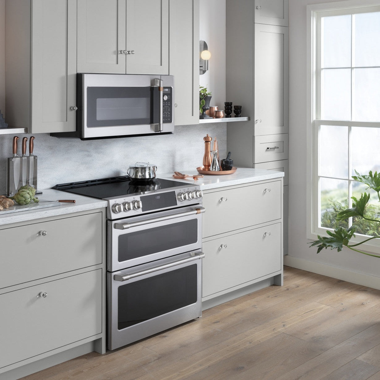 Cafe CHS950P2MS1 30" Smart Slide-In Induction and Convection Double-Oven Range