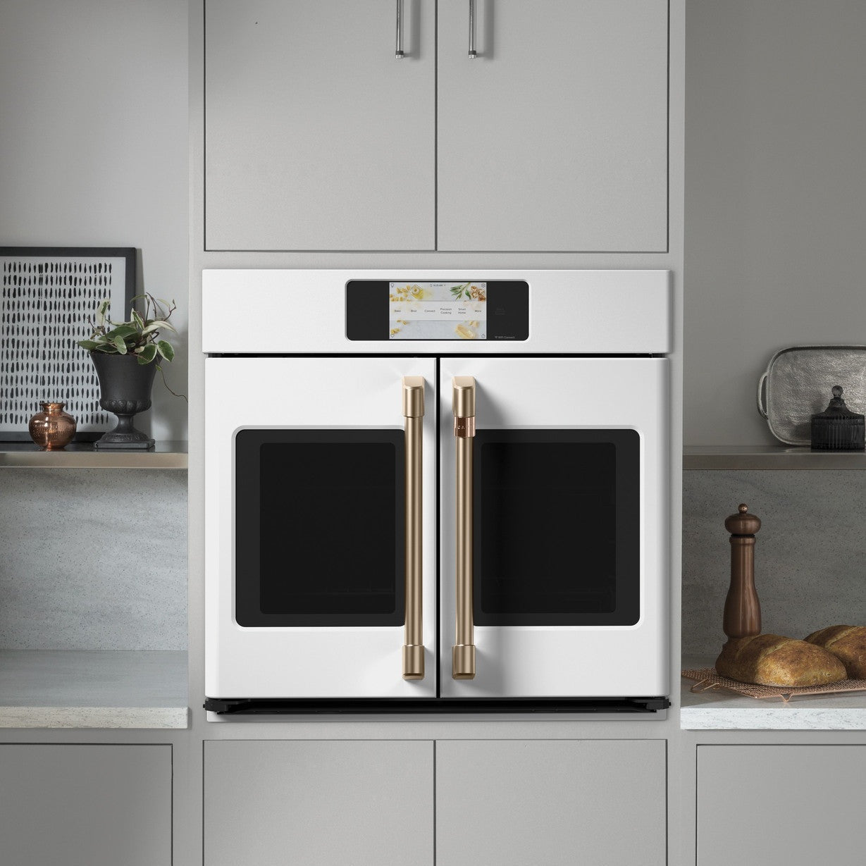 Cafe CTS90FP4NW2 30" Smart Built-In Convection French-Door Wall Oven