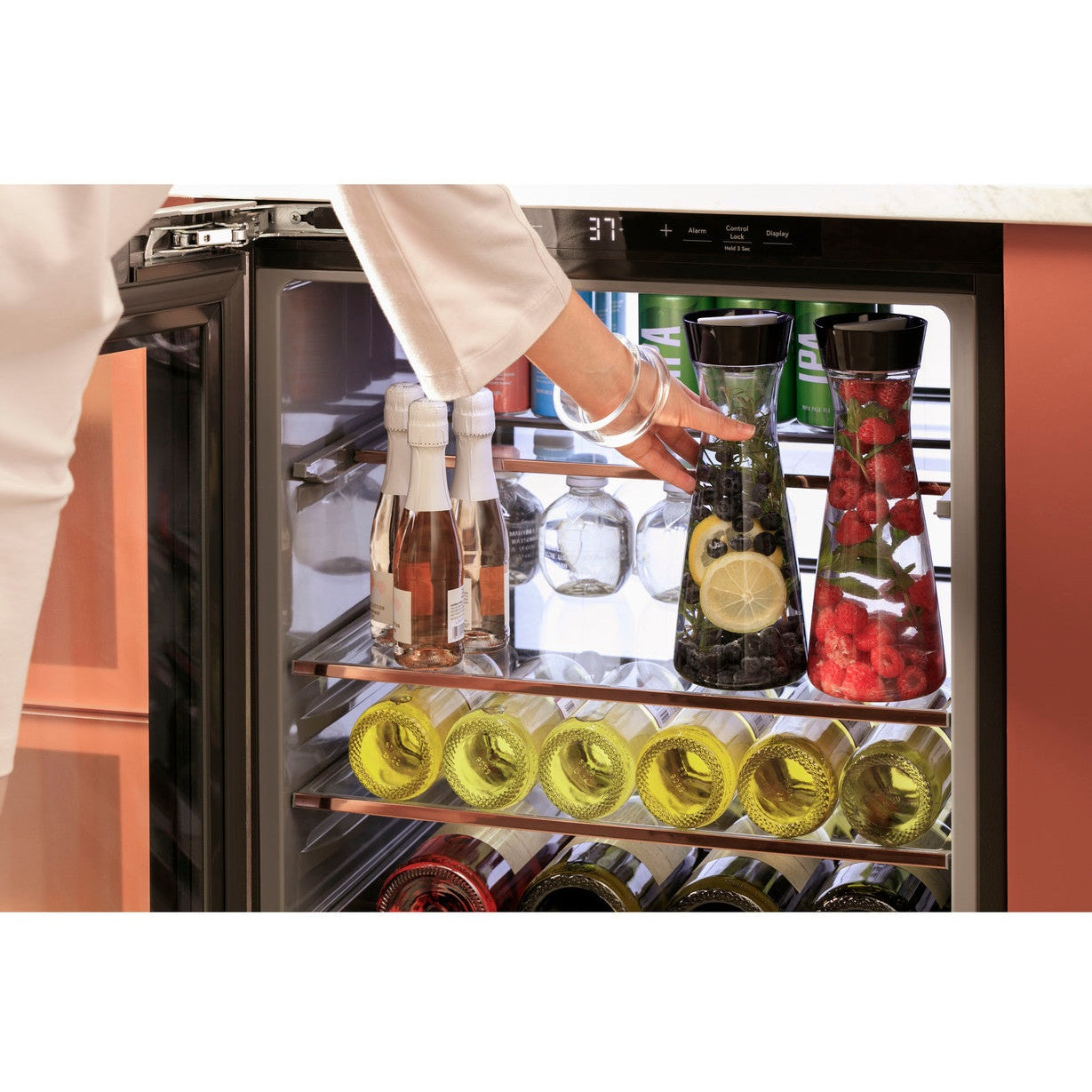 Café CCR06BM2PS5 24″ Built-In Smart Beverage Center in Platinum Glass