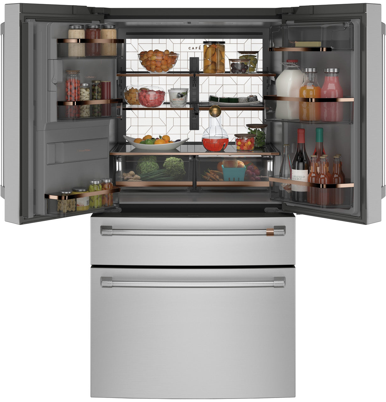 Café CXE22DP2PS1 22.3 Cu. Ft. Smart Counter-Depth 4-Door French Door Refrigerator