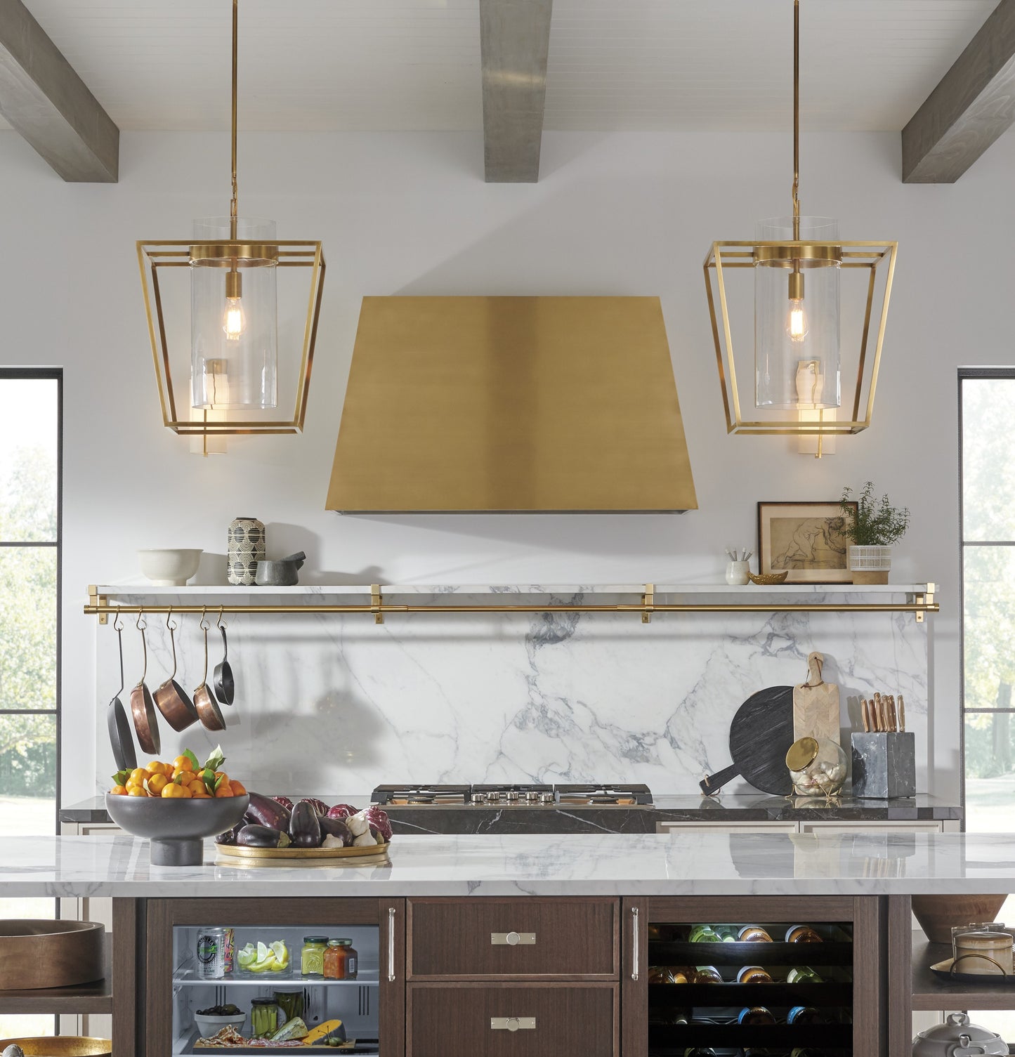 Monogram ZVC48DTB1 48" Custom Brass Wall Hood - Brass