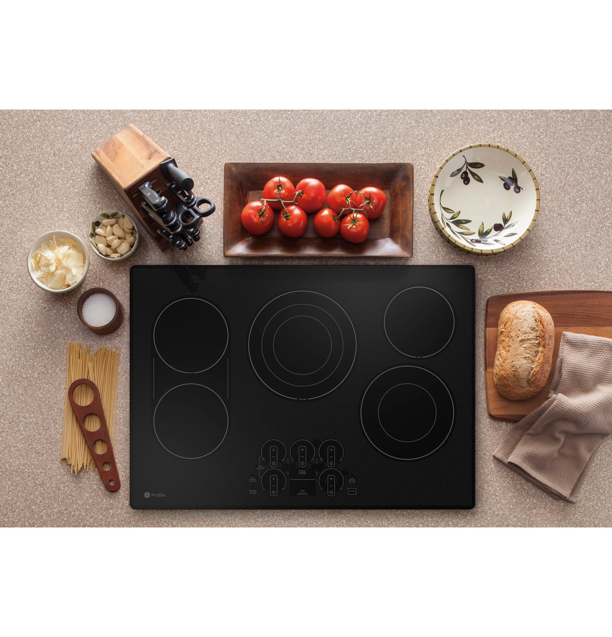 GE Profile PEP9030DTBB 30" Built-In Touch-Control Electric Cooktop – Black