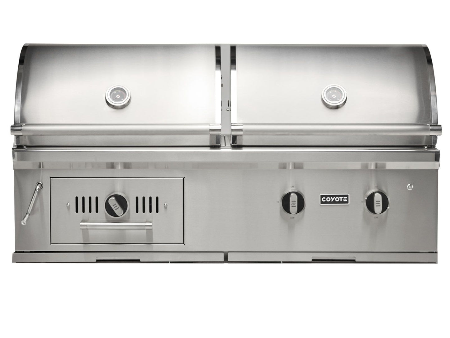 Coyote C3HY50 50" Built-In Hybrid Gas & Charcoal Grill – Stainless Steel