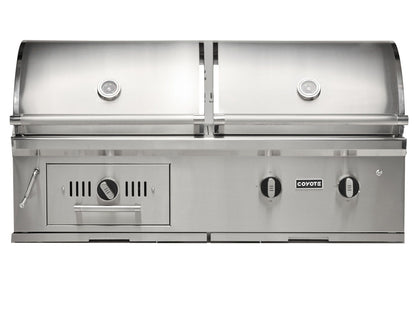 Coyote C3HY50 50" Built-In Hybrid Gas & Charcoal Grill – Stainless Steel