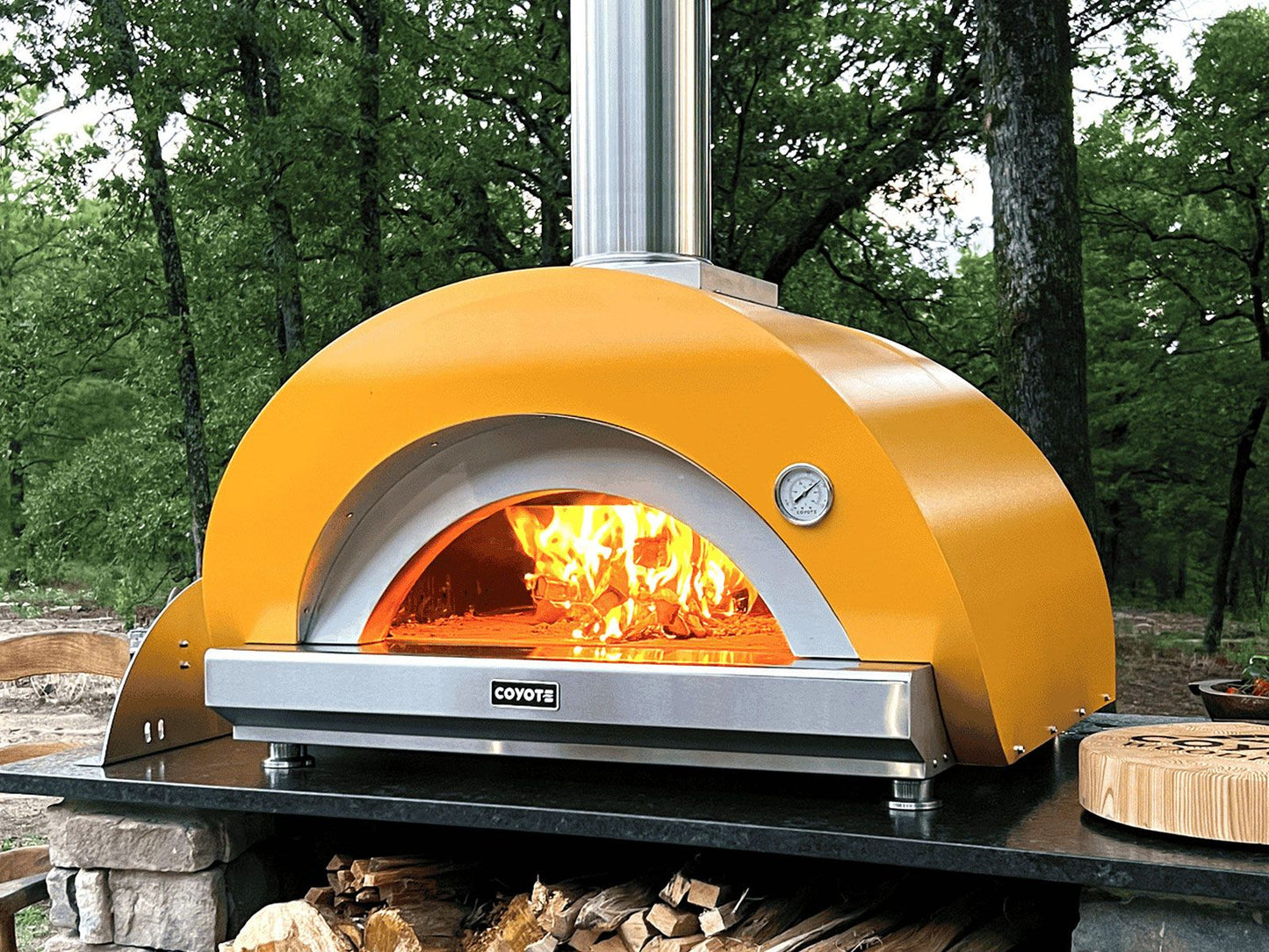 Coyote C1PZ40WY 40" DUOMO Wood-Fired Pizza Oven – Yellow