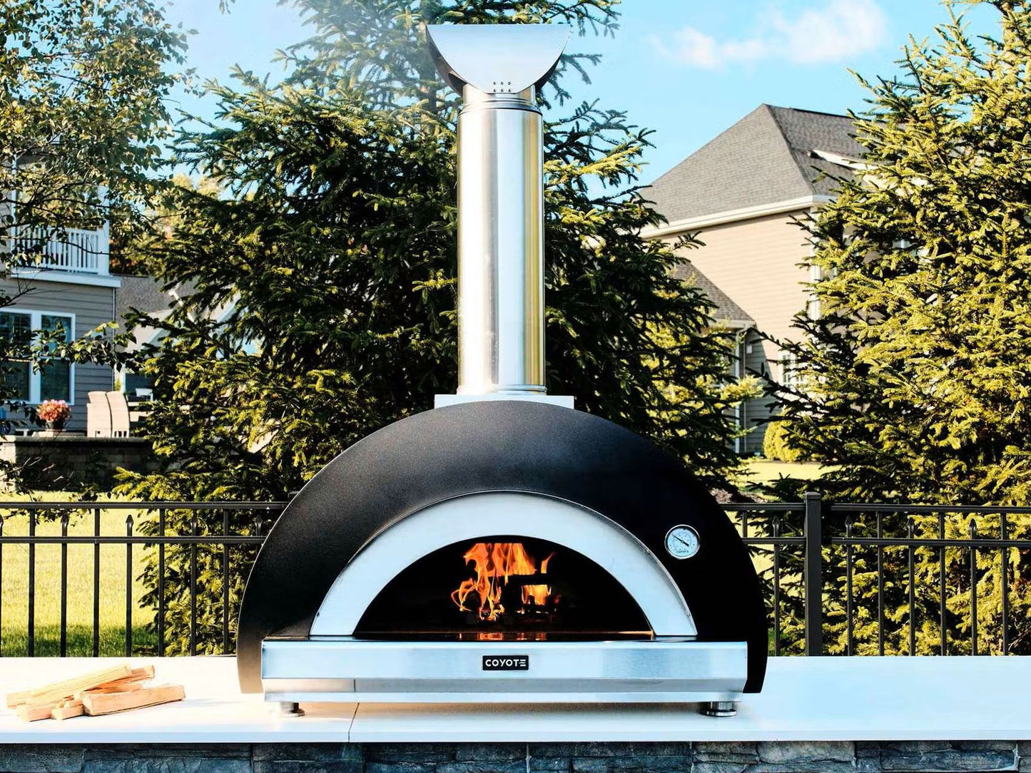 Coyote C1PZ40WMB 40" DUOMO Wood-Fired Pizza Oven – Matte Black