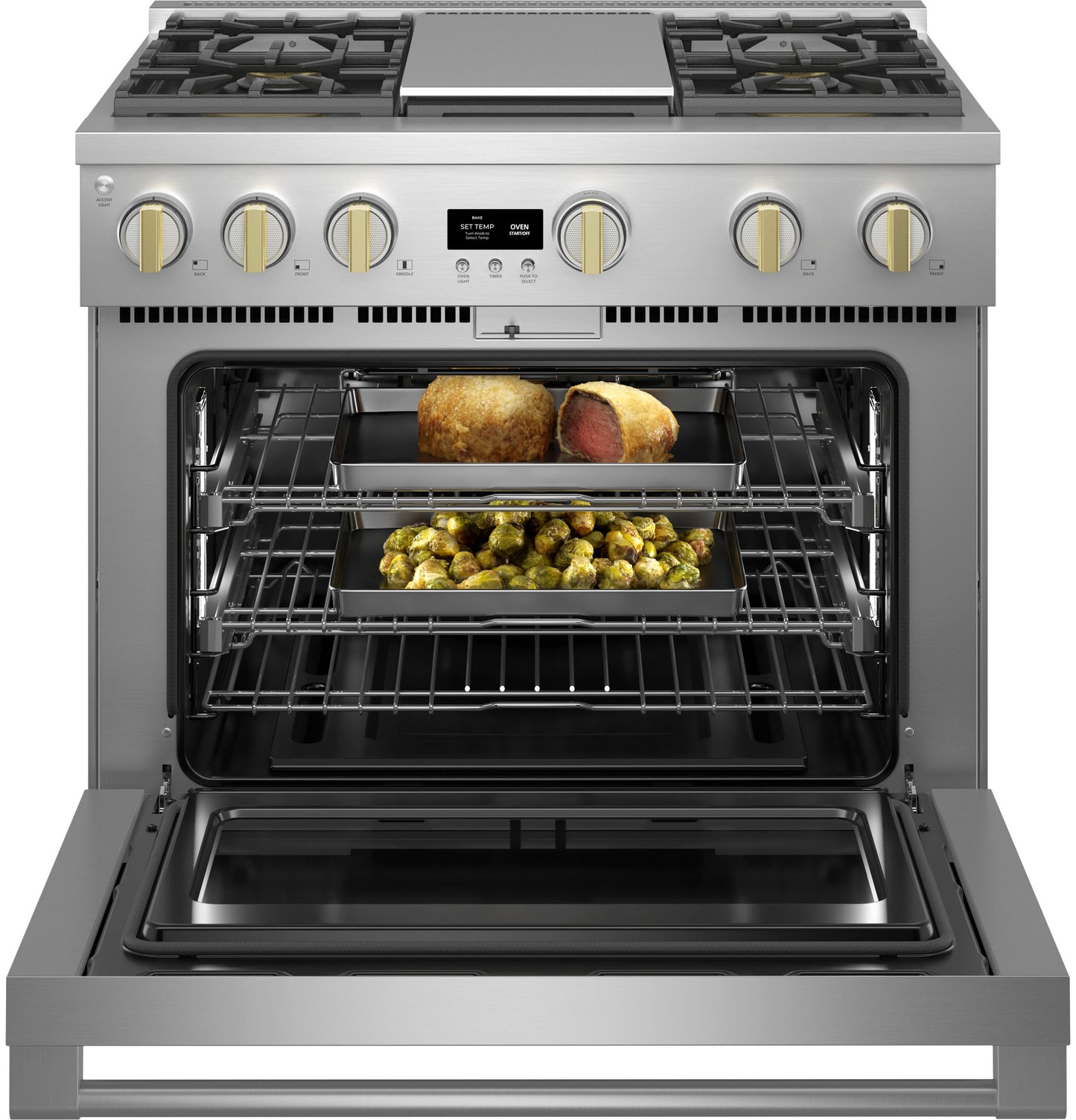 Monogram 36" ZGP364NDTSS Gas Range with 4 Burners and Griddle