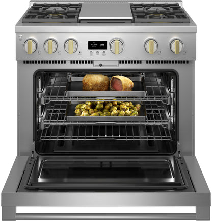 Monogram 36" ZGP364NDTSS Gas Range with 4 Burners and Griddle