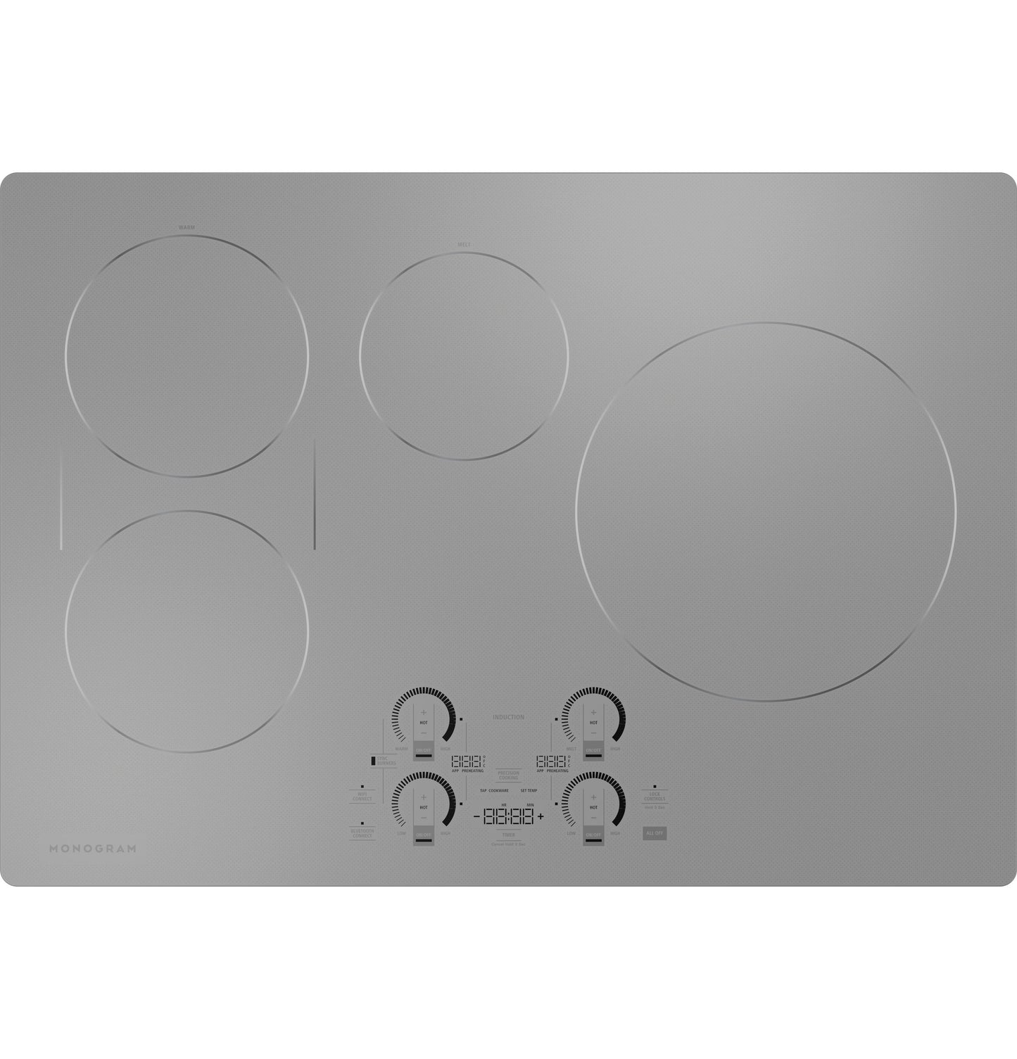 Monogram ZHU30RSTSS 30" Induction Cooktop with Precision Temperature Control - Silver