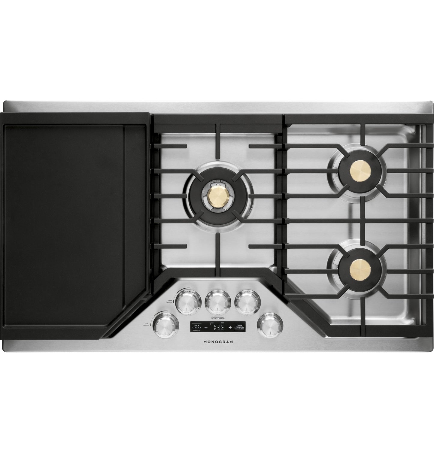 Monogram ZGU36ESLSS 36" Gas Cooktop with 5 Burners & Tri-Ring Burner - Stainless Steel