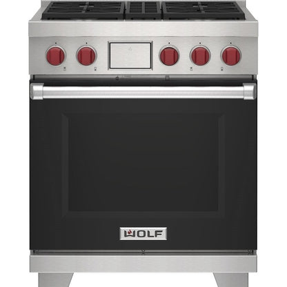 Wolf 30" Dual Fuel Range - 4 Burners DF30450/BK/P - Black