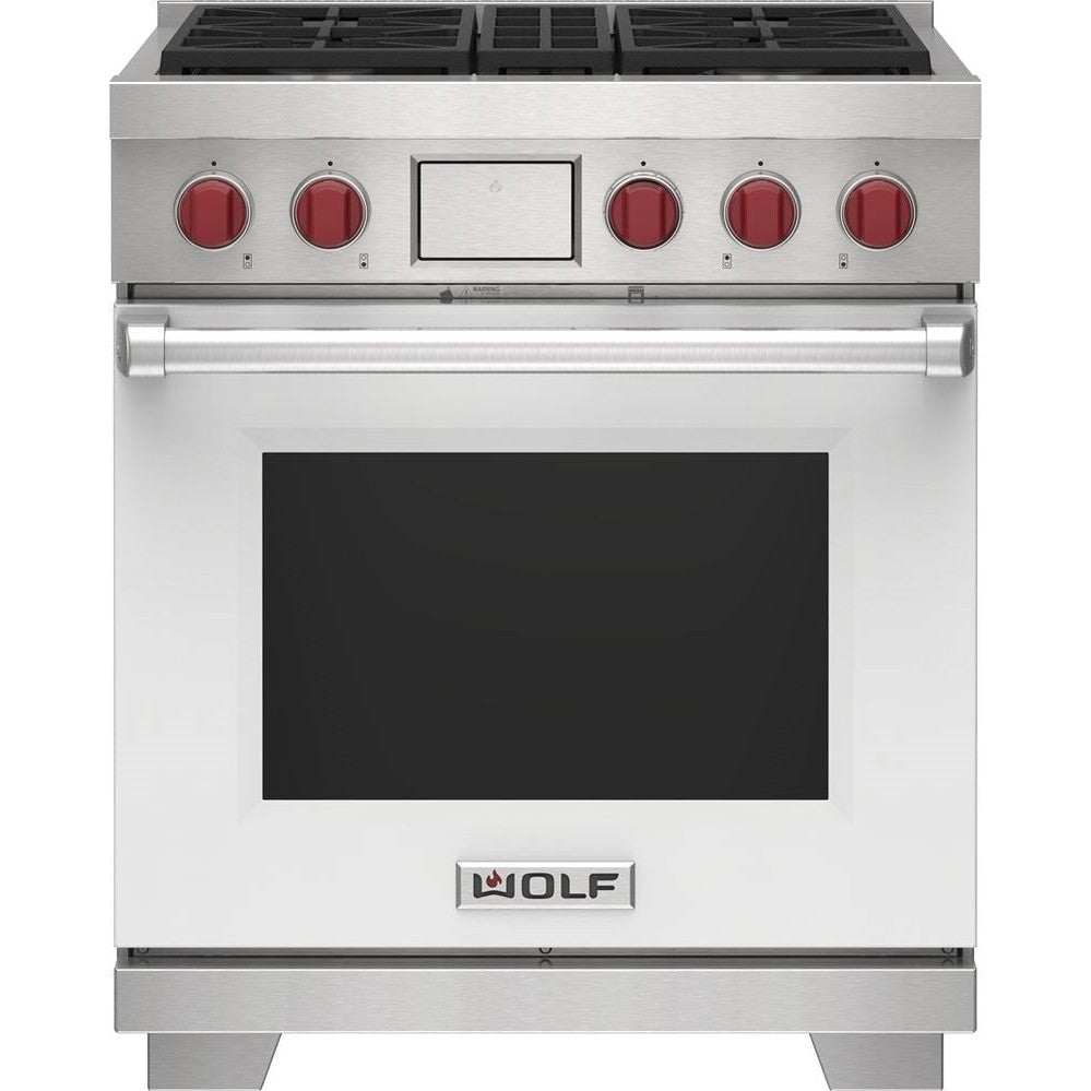 Wolf 30" Dual Fuel Range - 4 Burners DF30450/WH/P - White