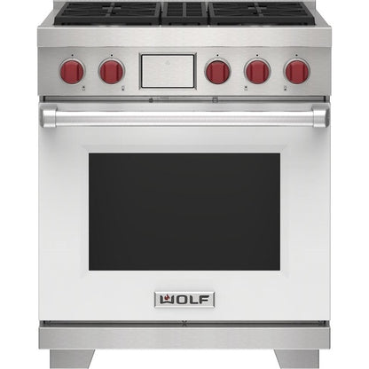Wolf 30" Dual Fuel Range - 4 Burners DF30450/WH/P - White