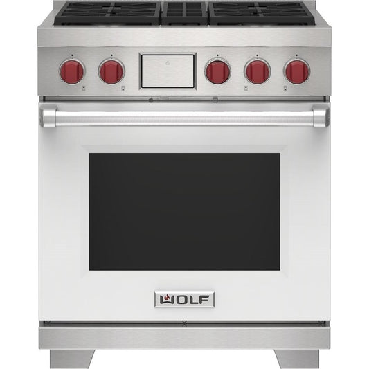 Wolf 30" Dual Fuel Range - 4 Burners DF30450/WH/P - White