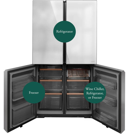 Café CHE23DM5WS5 Platinum Glass Counter-Depth Quad Door Refrigerator