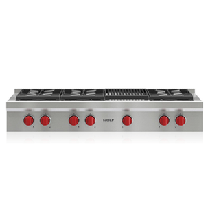 Wolf SRT486C 48″ Sealed Burner Rangetop with Charbroiler