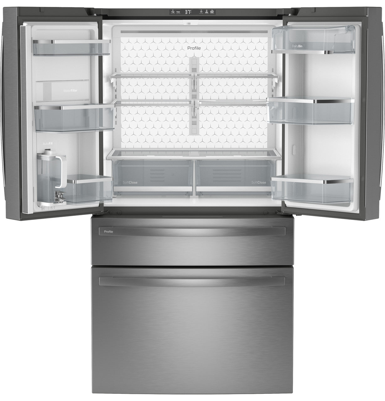 GE Profile PGD29BYTFS 36" 28.7 Cu. Ft. 4-Door French Door Refrigerator with Door-in-Door