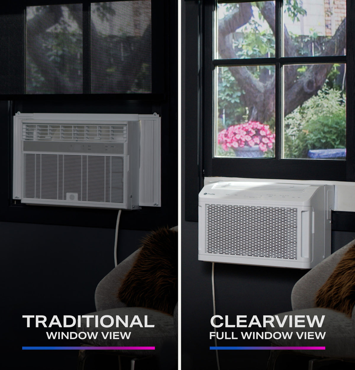 GE Profile AHTT08BC ClearView™ 8,300 BTU Smart Ultra-Quiet Window Air Conditioner – White