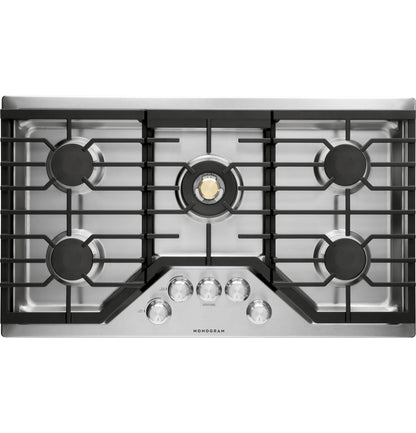 Monogram ZGU36RSLSS 36" Gas Cooktop with 5 Burners & Tri-Ring Burner - Stainless Steel