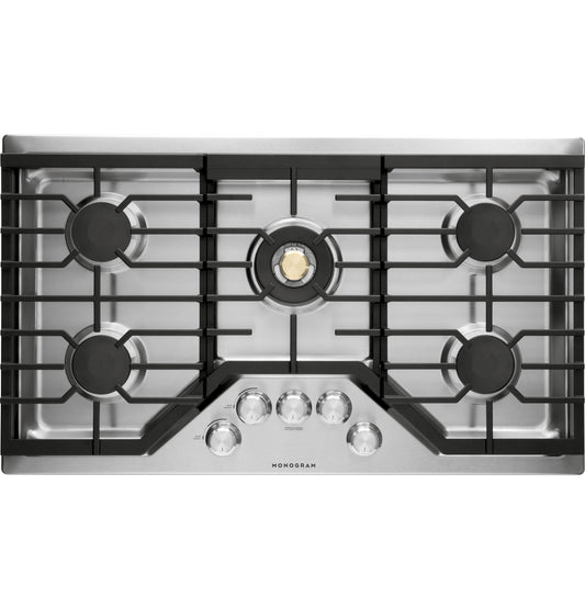 Monogram ZGU36RSLSS 36" Gas Cooktop with 5 Burners & Tri-Ring Burner - Stainless Steel