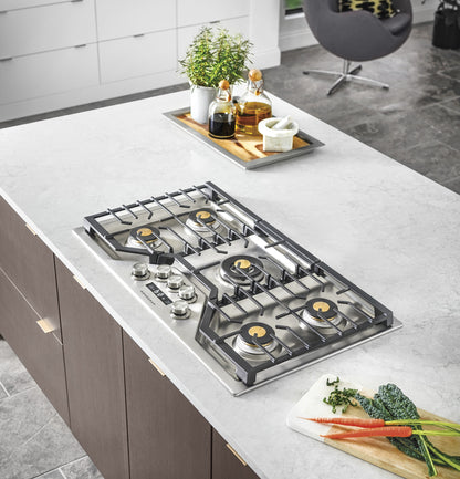 Monogram ZGU36ESLSS 36" Gas Cooktop with 5 Burners & Tri-Ring Burner - Stainless Steel