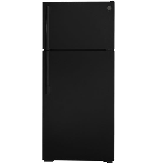 GE GTE17DTNRBB 28" ENERGY STAR® Top-Freezer Refrigerator – 16.6 Cu. Ft. – Black