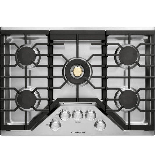 Monogram ZGU30RSLSS 30" Gas Cooktop with 5 Burners & Tri-Ring Burner - Stainless Steel