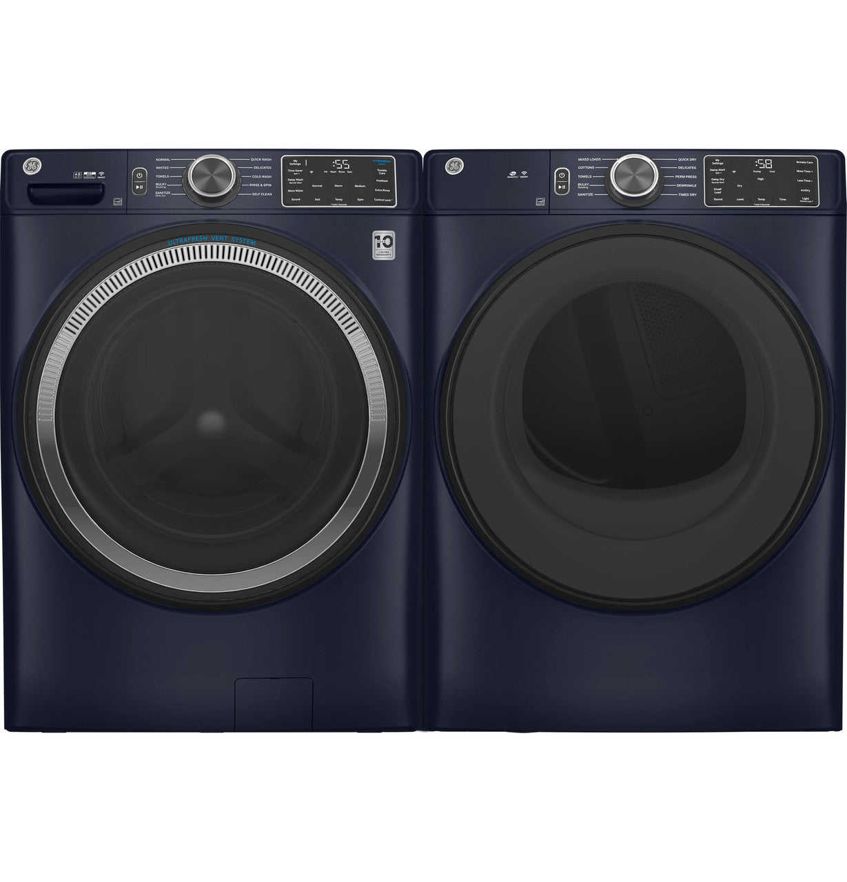 GE GFD55ESPRRS 7.8 Cu. Ft. Smart Front Load Electric Dryer with Sanitize Cycle – Sapphire Blue