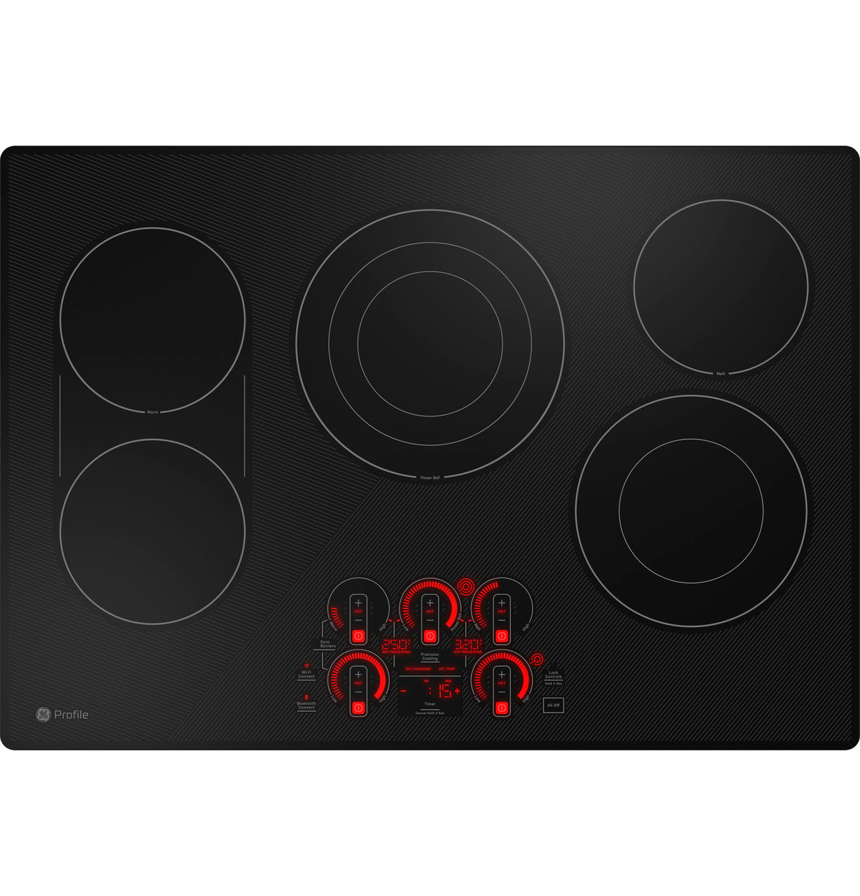 GE Profile PEP9030DTBB 30" Built-In Touch-Control Electric Cooktop – Black