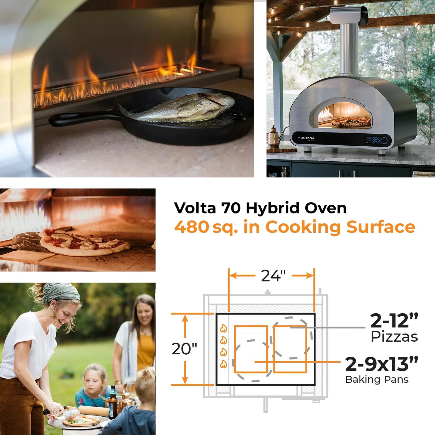 Fontana Forni Volta 70 Outdoor Smart Oven – Black