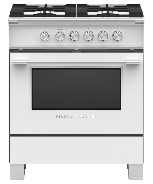 Fisher & Paykel OR30SCG4W1 30" Series 7 Classic Gas Range – White